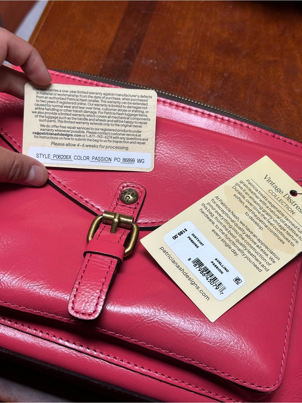 NWT Patricia Nash Pink Leather Crossbody Bag - Picture 6 of 9